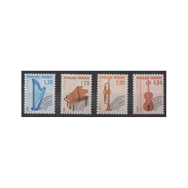 Stamps - France - Precancels - 1989 - Nb P202/P205 - Music