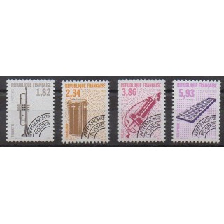 Stamps - France - Precancels - 1993 - Nb P228/P231 - Music