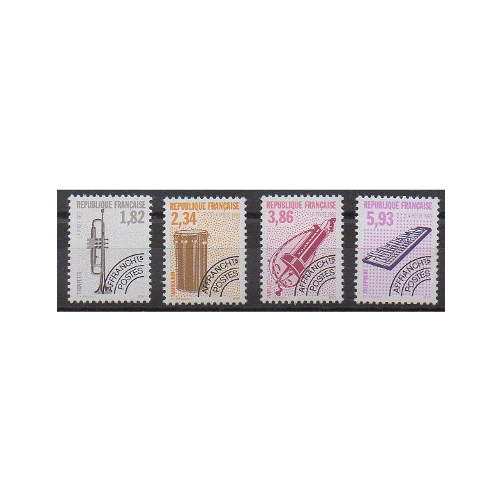 Stamps - France - Precancels - 1993 - Nb P228/P231 - Music