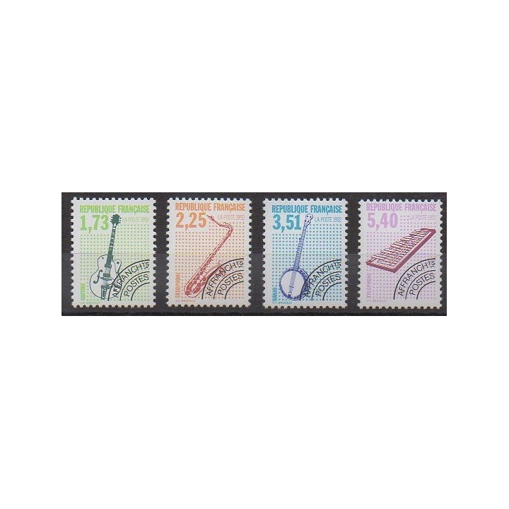 Timbres - France - Préoblitérés - 1992 - No P224/P227 - Musique