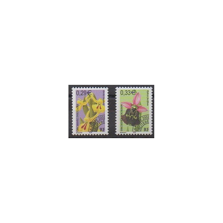 Timbres - France - Préoblitérés - 2002 - No P244/P245 - Orchidées