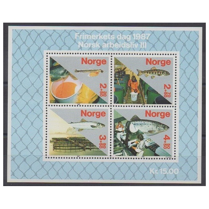 Timbres - Norvège - 1987 - No BF8 - Artisanat ou métiers - Philatélie