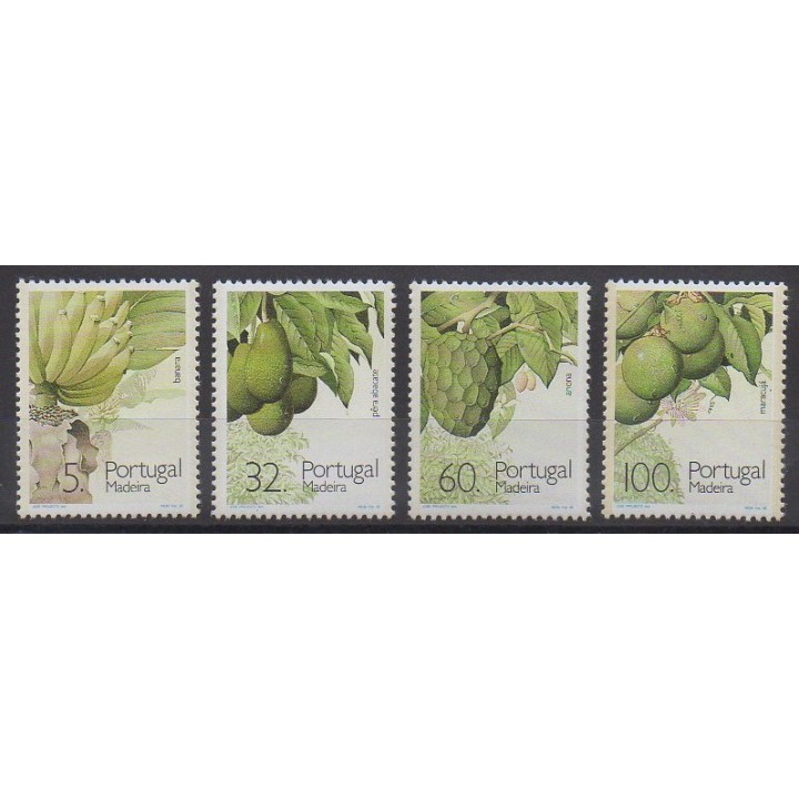 Timbres - Portugal (Madère) - 1990 - No 142/145 - Fruits ou légumes