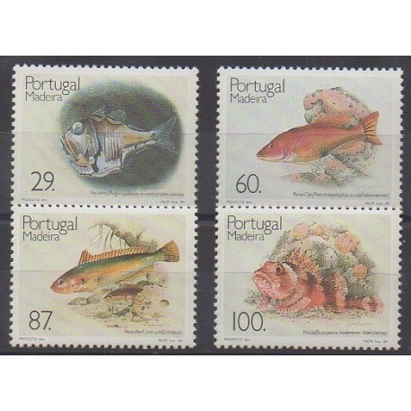 Portugal (Madère) - 1989 - No 136/139 - Animaux marins