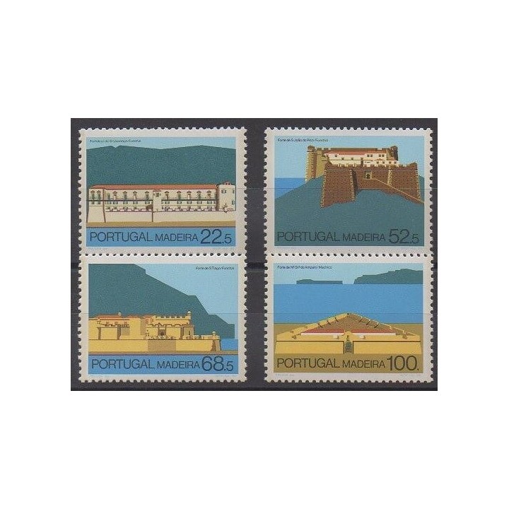 Timbres - Portugal (Madère) - 1986 - No 112/115 - Châteaux