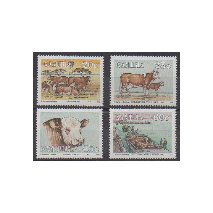 Stamps - Namibia - 1993 - Nb 695/698 - Mamals