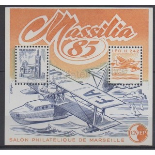 Timbres - Thème avions - France - Feuillets CNEP - 1985 - No CNEP 6