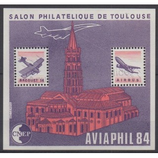 Timbres - Thème avions - France - Feuillets CNEP - 1984 - No CNEP 5A
