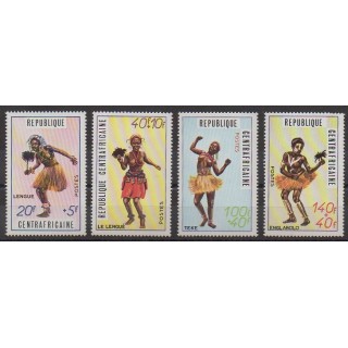 Timbres - Centrafricaine (République) - 1971 - No 139/142 - Folklore