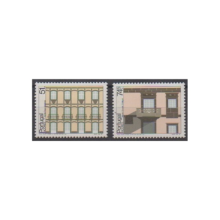 Timbres - Portugal (Açores) - 1987 - No 373/374 - Architecture