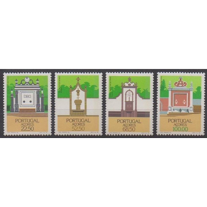 Timbres - Portugal (Açores) - 1986 - No 366/369 - Architecture