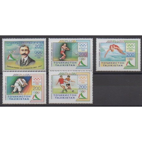 Tadjikistan - 1996 - No 81/85 - Jeux Olympiques d'été