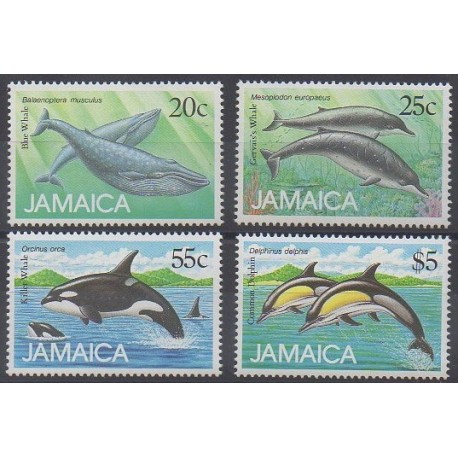Jamaïque - 1988 - No 703/706 - Mammifères - Animaux marins
