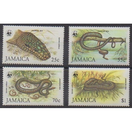 Jamaïque - 1984 - No 604/607 - Reptiles - Espèces menacées - WWF