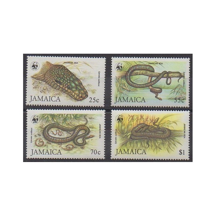 Stamps - Jamaica - 1984 - Nb 604/607 - Reptils - Endangered species - WWF