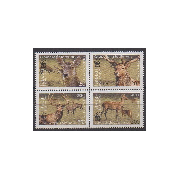Stamps - Tajikistan - 2009 - Nb 404/407 - Mamals - Endangered species - WWF
