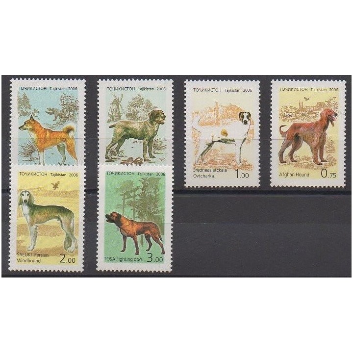 Timbres - Tadjikistan - 2006 - No 342/347 - Chiens
