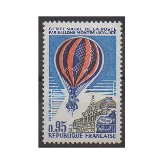 Stamps - France - Airmail - 1971 - Nb PA45 - Hot-air balloons - Airships - Postal Service