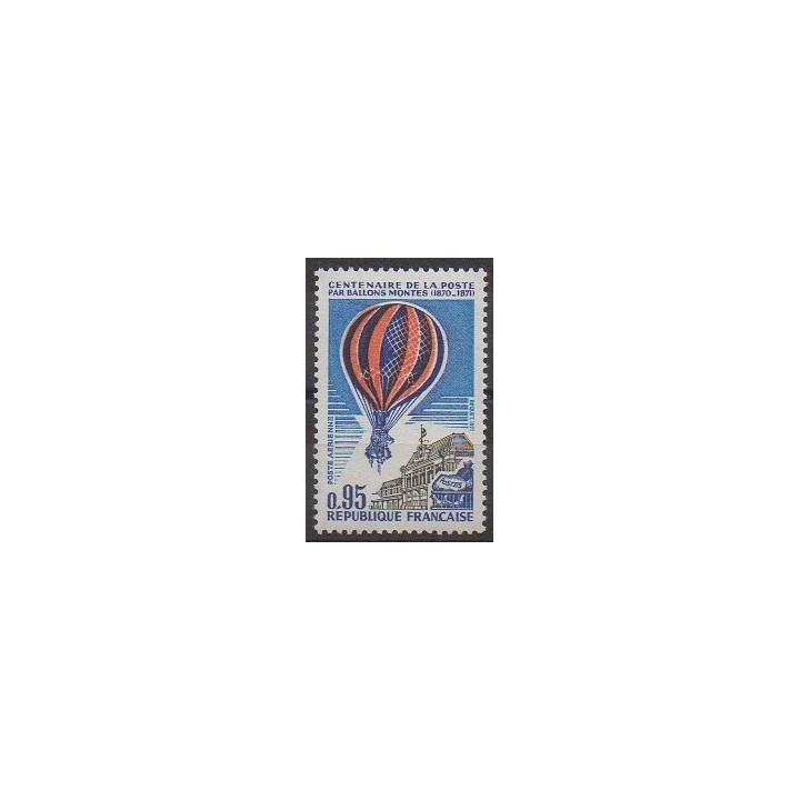 Stamps - France - Airmail - 1971 - Nb PA45 - Hot-air balloons - Airships - Postal Service