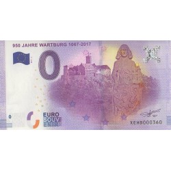 Euro banknote memory - DE - 950 Jahre Wartburg 1067-2017 - 2017-2 - Nb 360