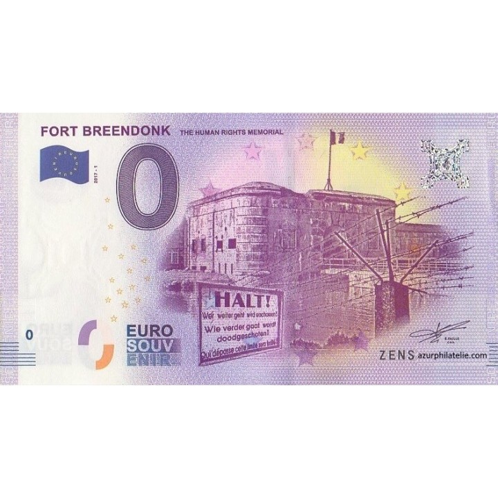 Billet souvenir touristique - 2017-1 - Fort Breendonk - The Human Rights Memorial - (Anvers)