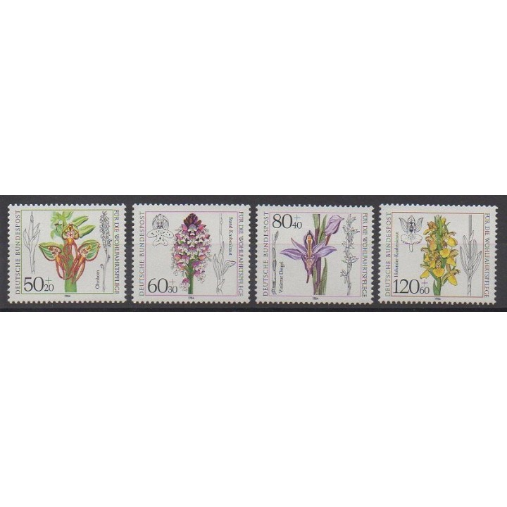 Timbres - Allemagne occidentale (RFA) - 1984 - No 1058/1061 - Orchidées