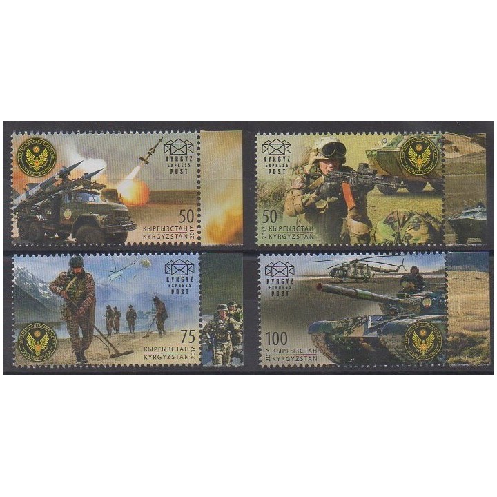 Timbres - Kirghizistan (Express post) - 2017 - No 64/67 - Histoire militaire