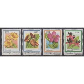 Timbres - Gabon - 1986 - No 604/607 - Fleurs