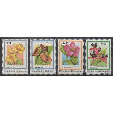 Gabon - 1986 - Nb 604/607 - Flowers