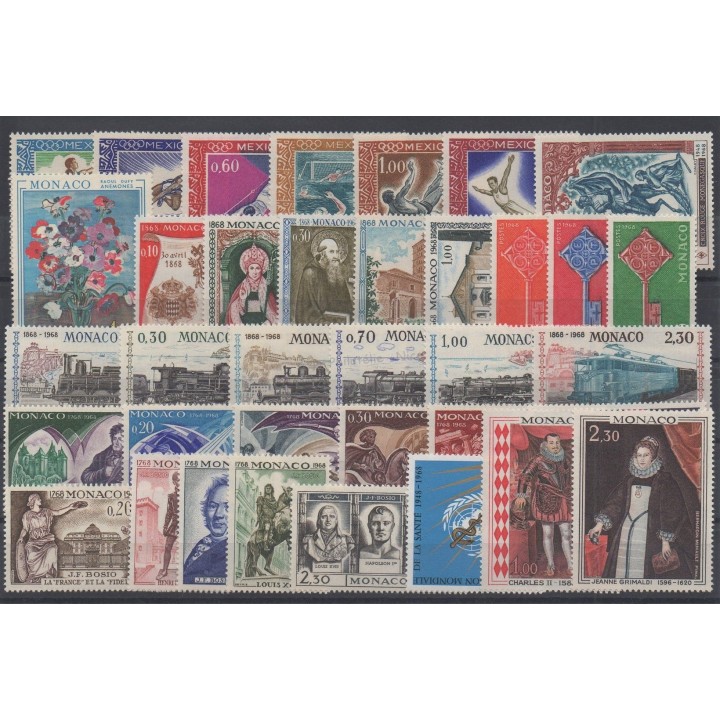 Timbres  - Monaco - année complète - 1968 - No 736/771