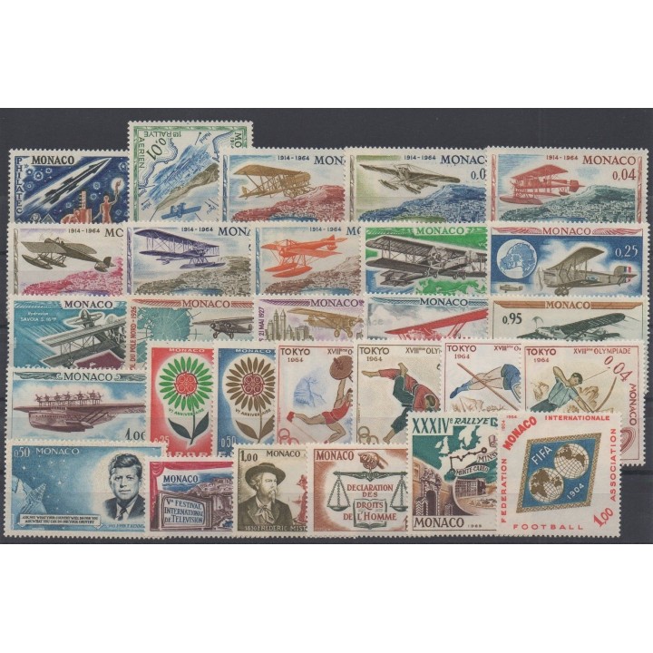 Timbres  - Monaco - année complète - 1964 - No 636/663