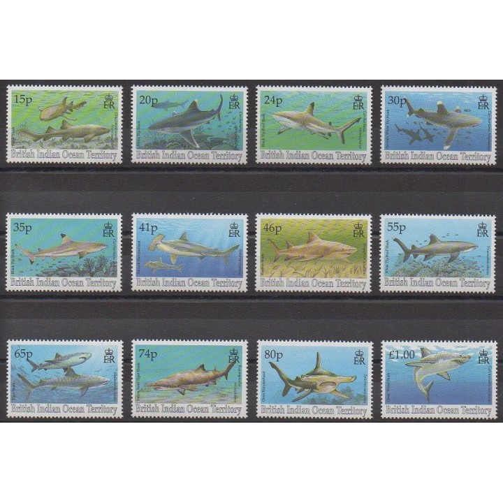 Stamps - British Indian Ocean Territory - 1994 - Nb 153/164 - Sea animals