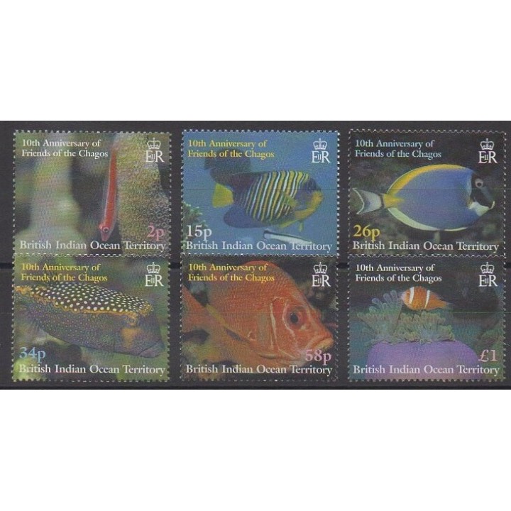 Timbres - Océan Indien - 2002 - No 250/255 - Animaux marins