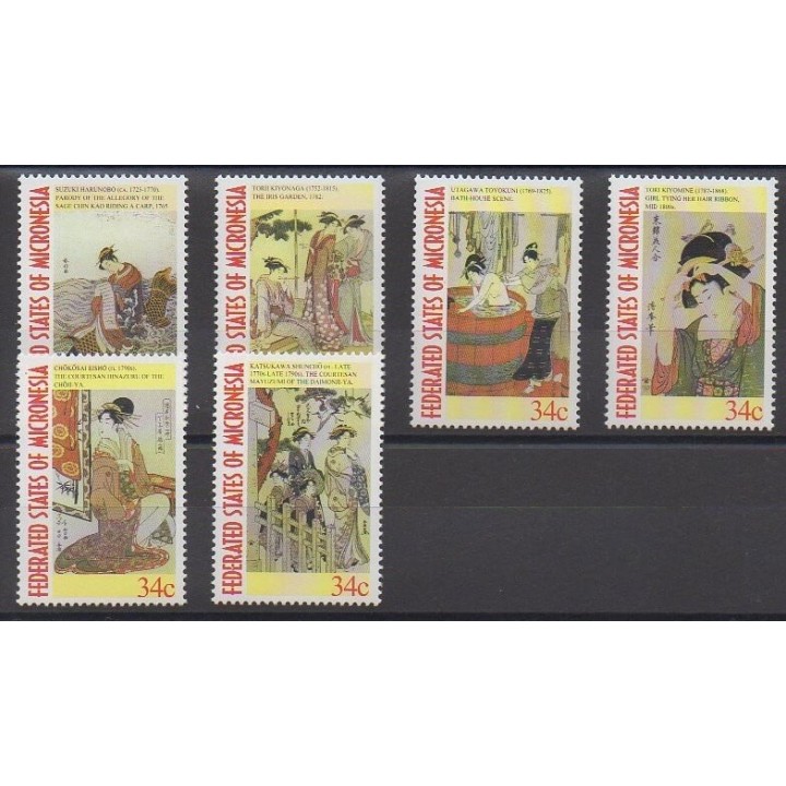 Timbres - Micronésie - 2001 - No 996/1001 - Peinture