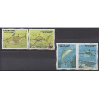 Timbres - Micronésie - 1989 - No 87/90 - Animaux marins