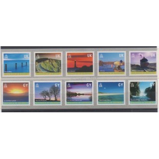 Timbres - Thème sites  - Guernesey - 2001 - No 900a/909a