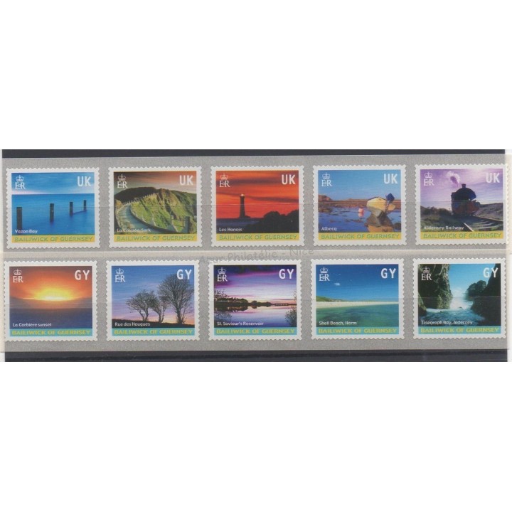 Timbres - Thème sites  - Guernesey - 2001 - No 900a/909a