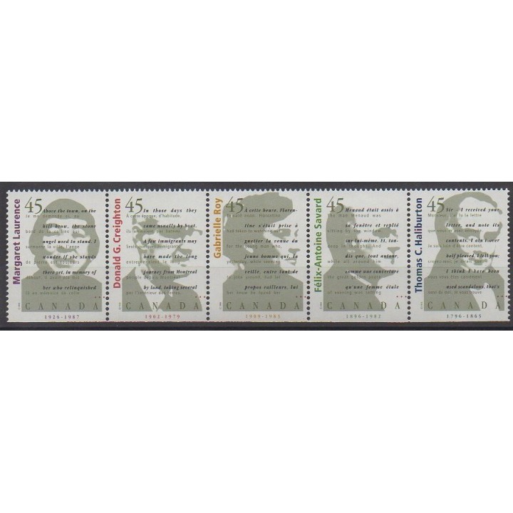 Timbres - Canada - 1996 - No 1488/1492 - Littérature