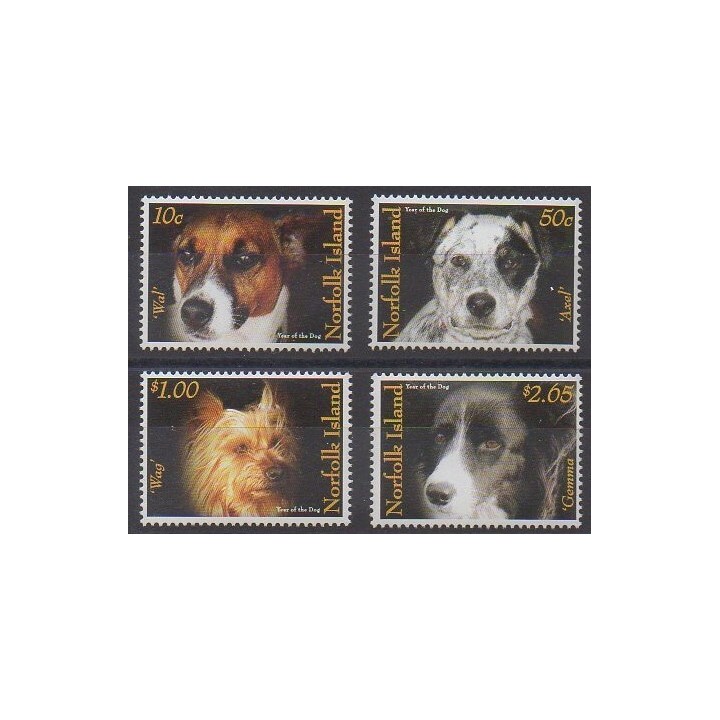 Timbres - Norfolk - 2006 - No 905/908 - Chiens