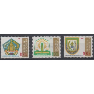 Timbres - Thème armoiries - Indonésie - 1981 - No 926/928