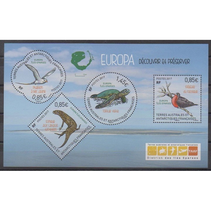 Stamps - French Southern and Antarctic Lands - Blocks and sheets - 2017 - Nb F840 - Reptils - Birds