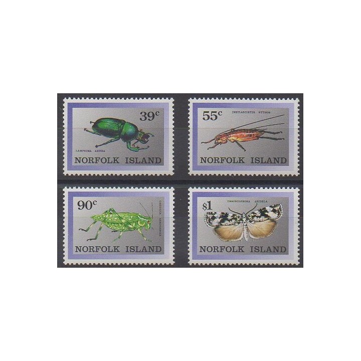 Timbres - Norfolk - 1989 - No 447/450 - Insectes