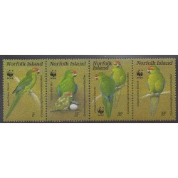 Norfolk - 1987 - No 413/416 - Oiseaux - Espèces menacées - WWF