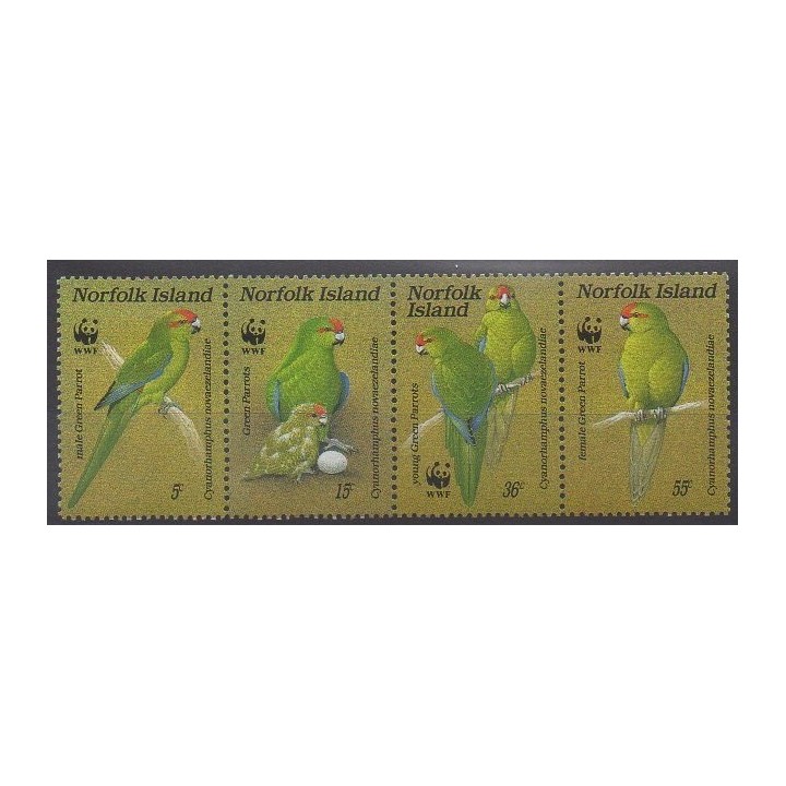 Stamps - Norfolk - 1987 - Nb 413/416 - Birds - Endangered species - WWF