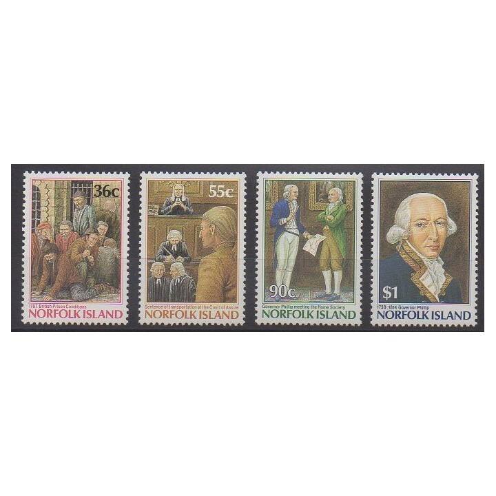 Stamps - Norfolk - 1986 - Nb 388/391 - Various Historics Themes