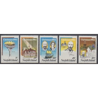 Timbres - Norfolk - 1984 - No 343/347 - Noël