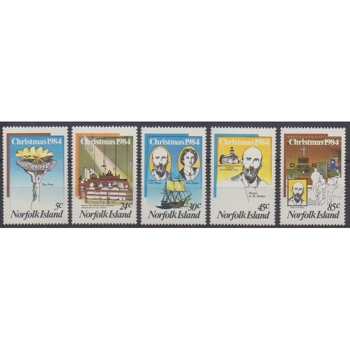 Stamps - Norfolk - 1984 - Nb 343/347 - Christmas