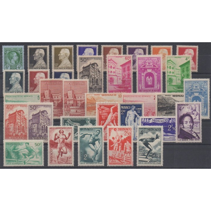 Timbres  - Monaco - année complète - 1948 - No 301/323