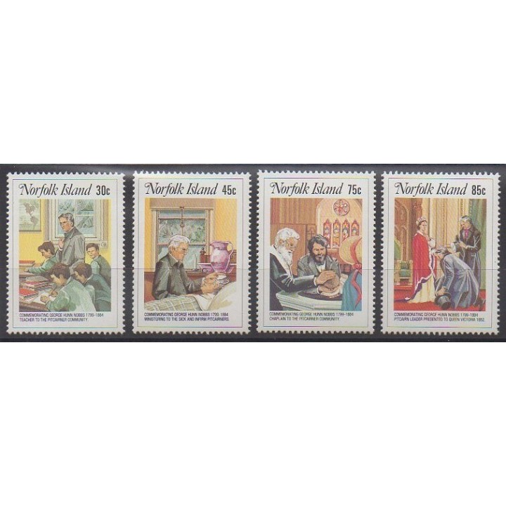 Timbres - Norfolk - 1984 - No 348/351 - Célébrités