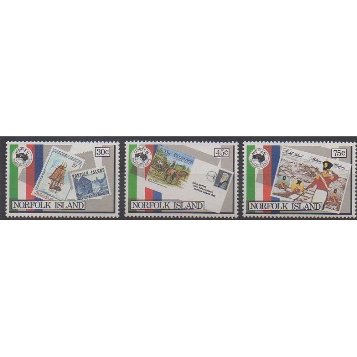 Stamps - Norfolk - 1984 - Nb 340/342 - Stamps on stamps